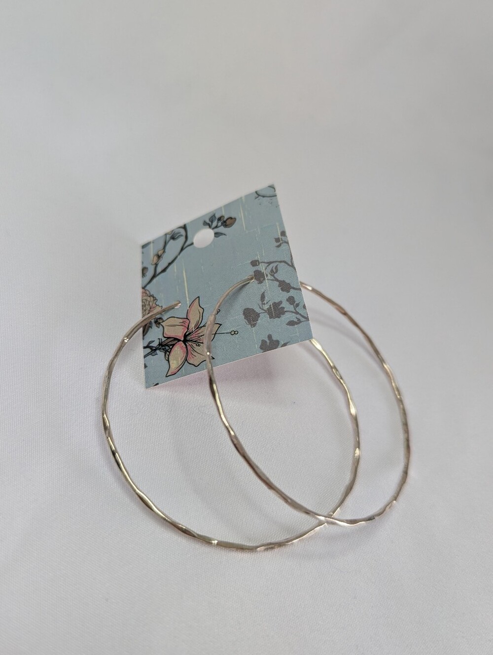 Silver Textured Hoop Earrings for Women